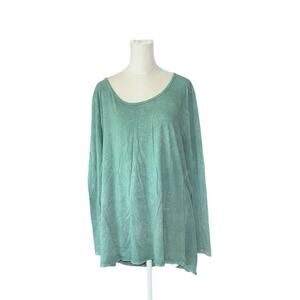 Last Chance LuLaRoe Womens 2XL Mineral Wash Sage Green Long Sleeve Pullover Top